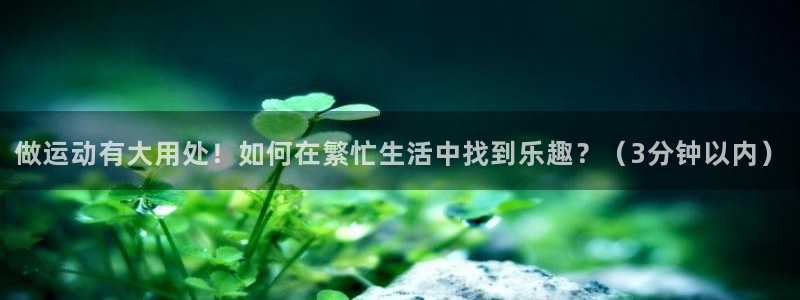 98体育NBA直播：做运动有大用处！如何在繁忙生活中找到乐趣？（3分钟以内）